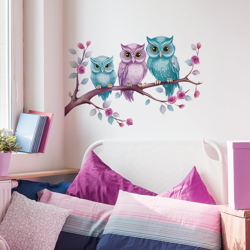 MEFOSS owl wall decals brighten a nursery with watercolor whimsy