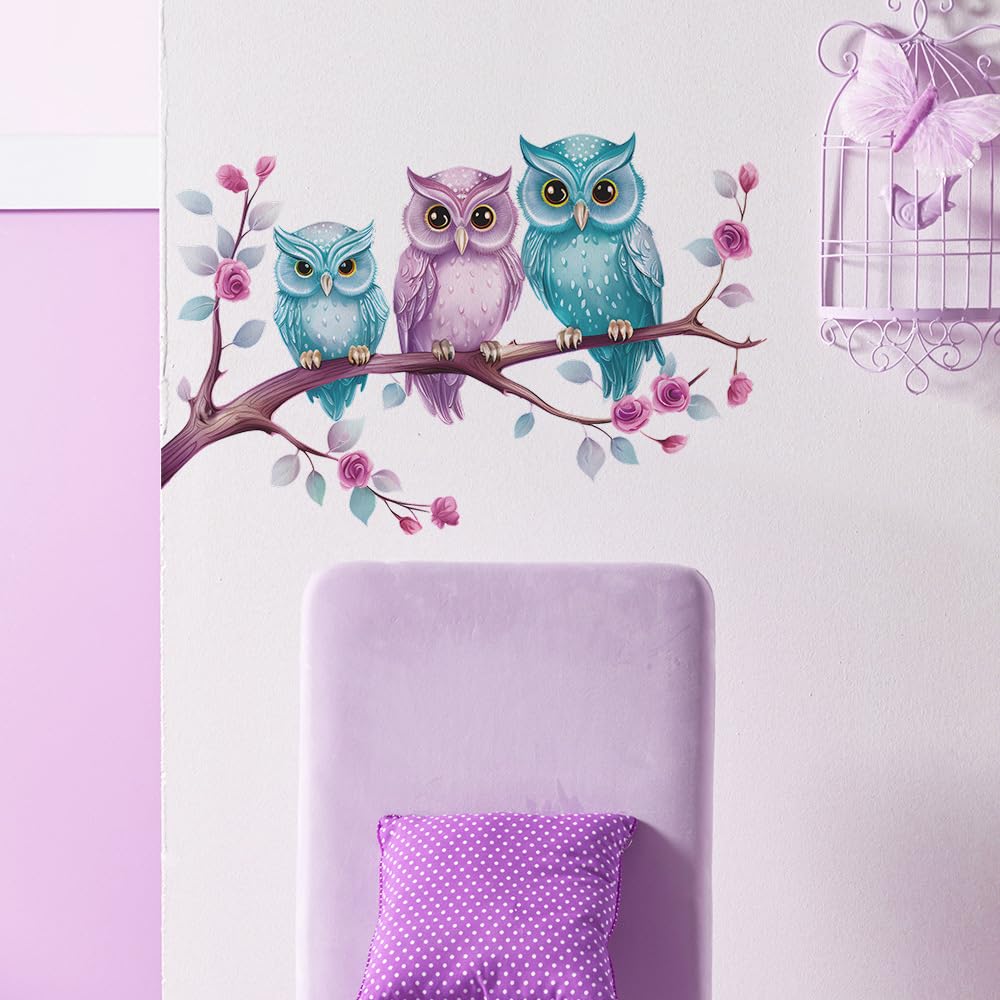 MEFOSS owl wall decal shown on wood surface for warm decor