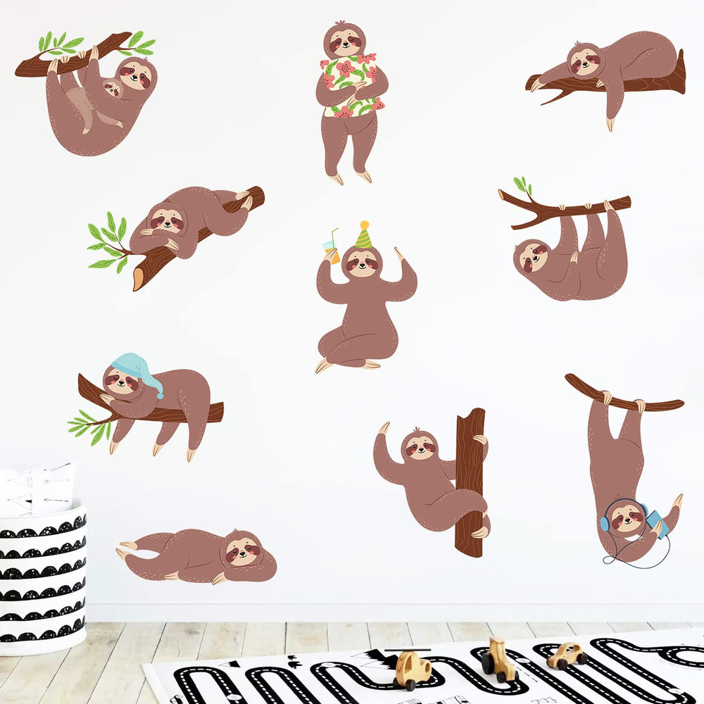 MEFOSS sloth wall decal is easy to apply without tools.