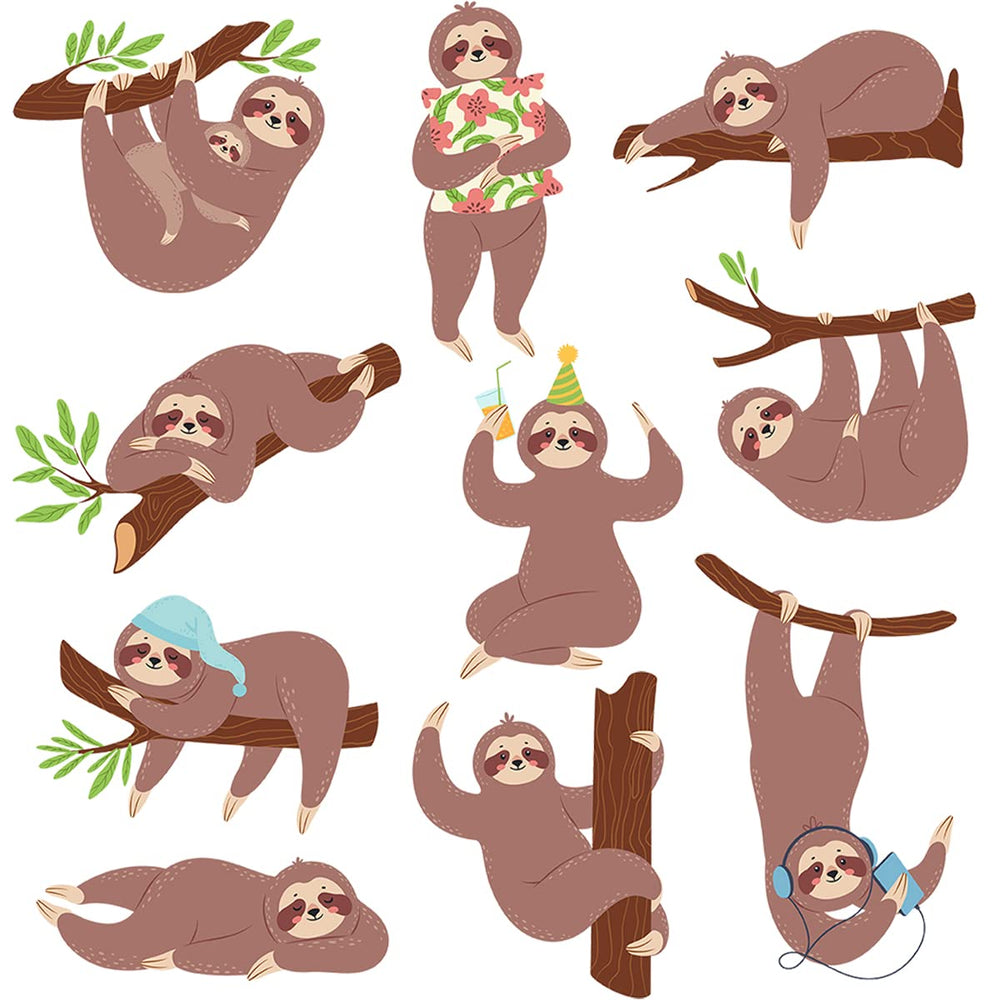 MEFOSS sloth wall decal in kid's room adds color and charm.