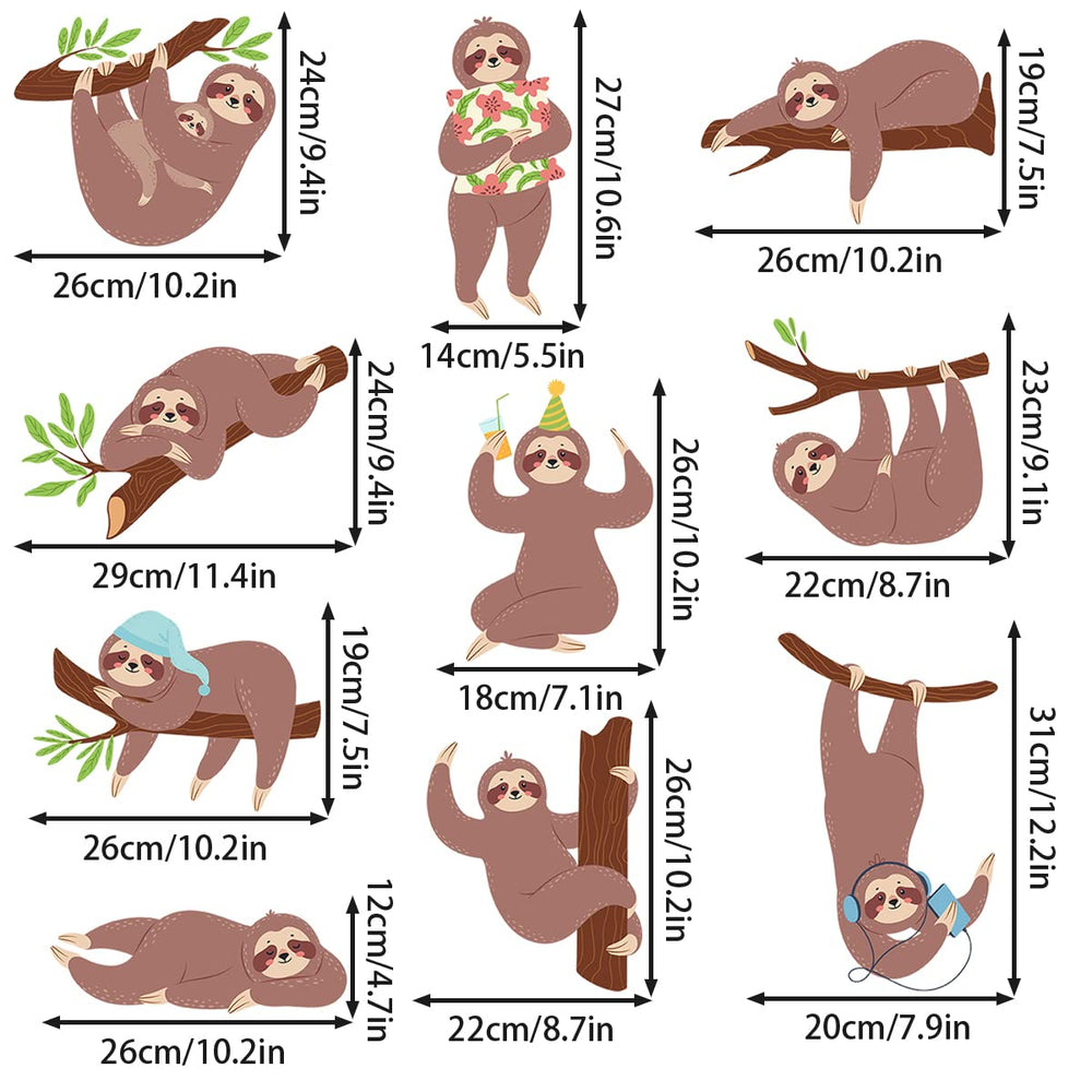 MEFOSS sloth wall decal playroom creates friendly character.