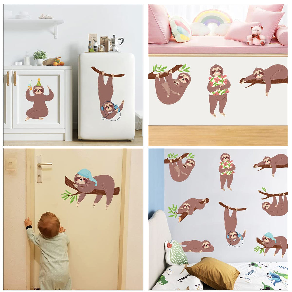 MEFOSS sloth wall decal uses removable vinyl for clean removal.