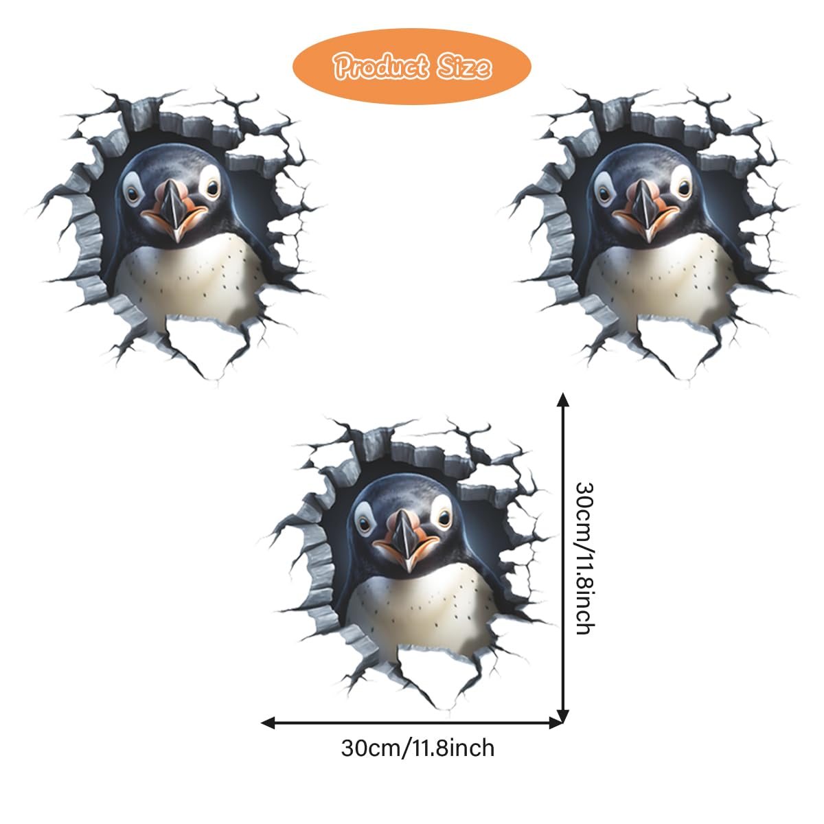 MEFOSS watercolor penguin wall decal adds soft color to nurseries