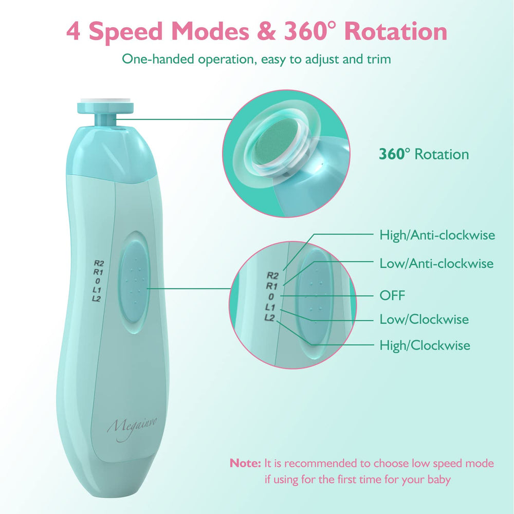 Megainvo multiple grinding heads provide versatile care from newborns to adults