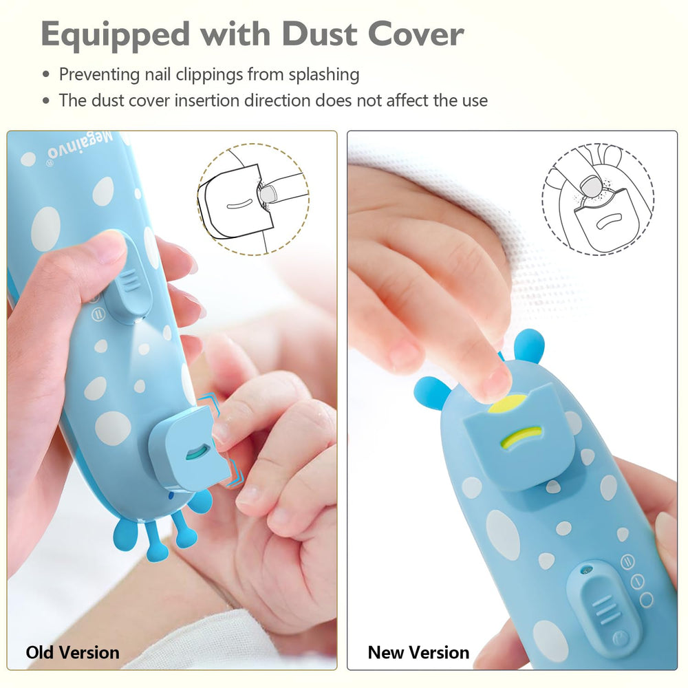 Megainvo baby nail trimmer blue close-up nails smoothing finish.