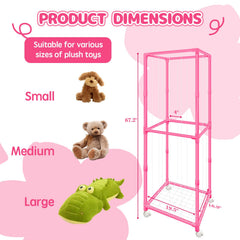 Megapuxin large plushies holder pink material detail showcases durable PVC construction