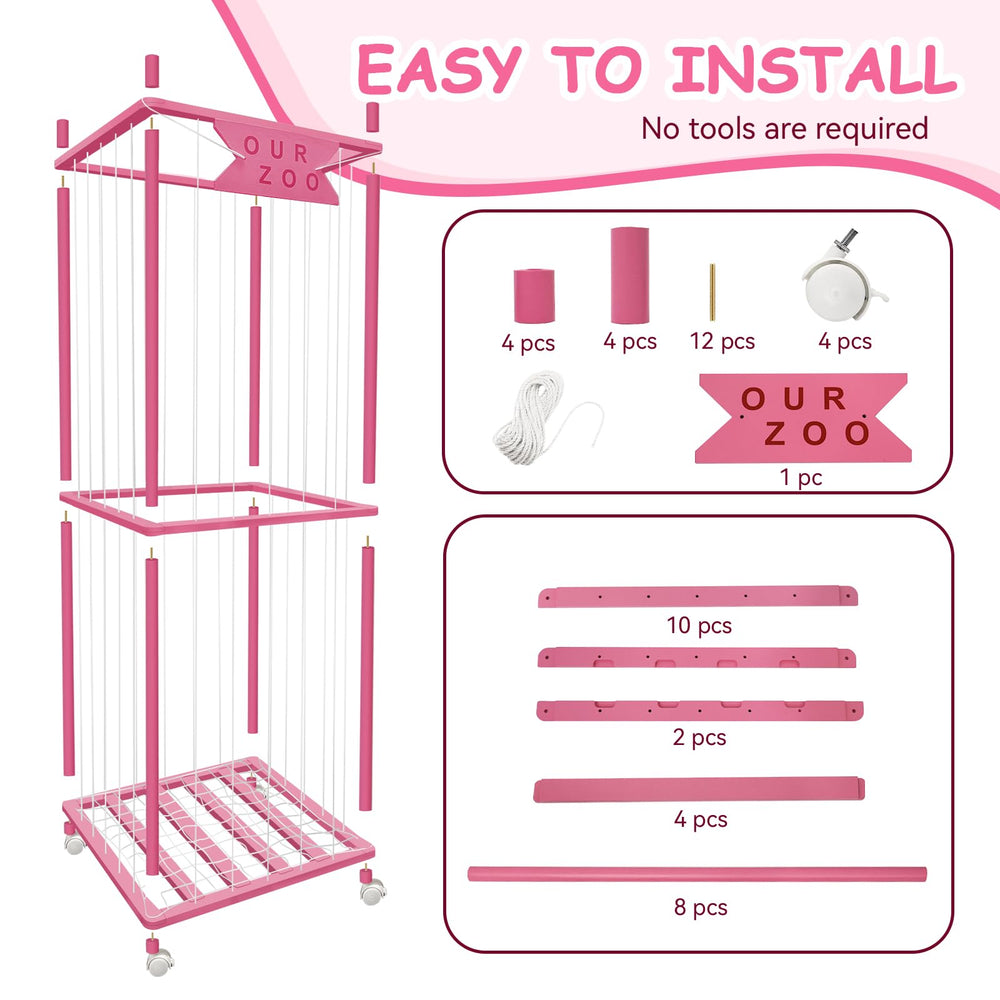Megapuxin easy-assembly design saves time with pre-threaded cords