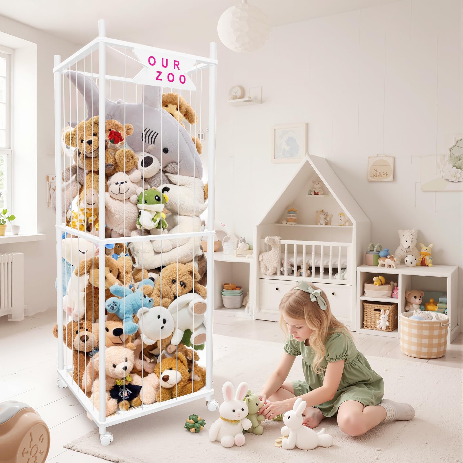 Megapuxin stuffed animal storage zoo playroom use for tidy corners and easy access
