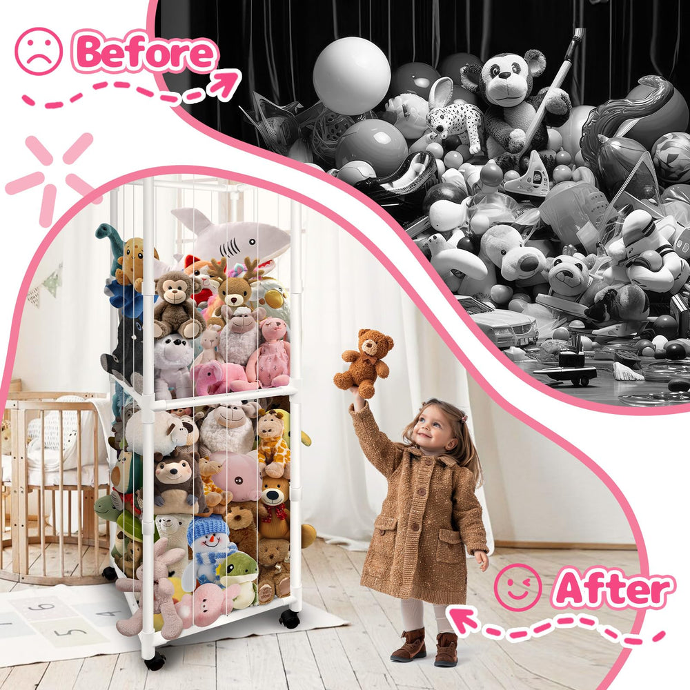 Megapuxin stuffed animal storage zoo wheels durable PVC material detail for long lasting use