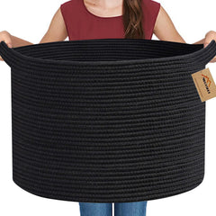MEGASKET blanket basket closeup weave shows sturdy rope construction for durable storage.