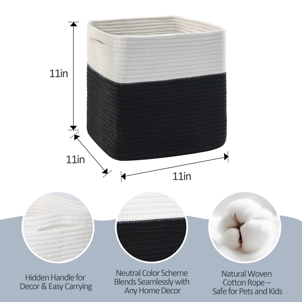 MEGASKET cotton rope basket closeup showcases chemical-free, kid-safe toy storage.
