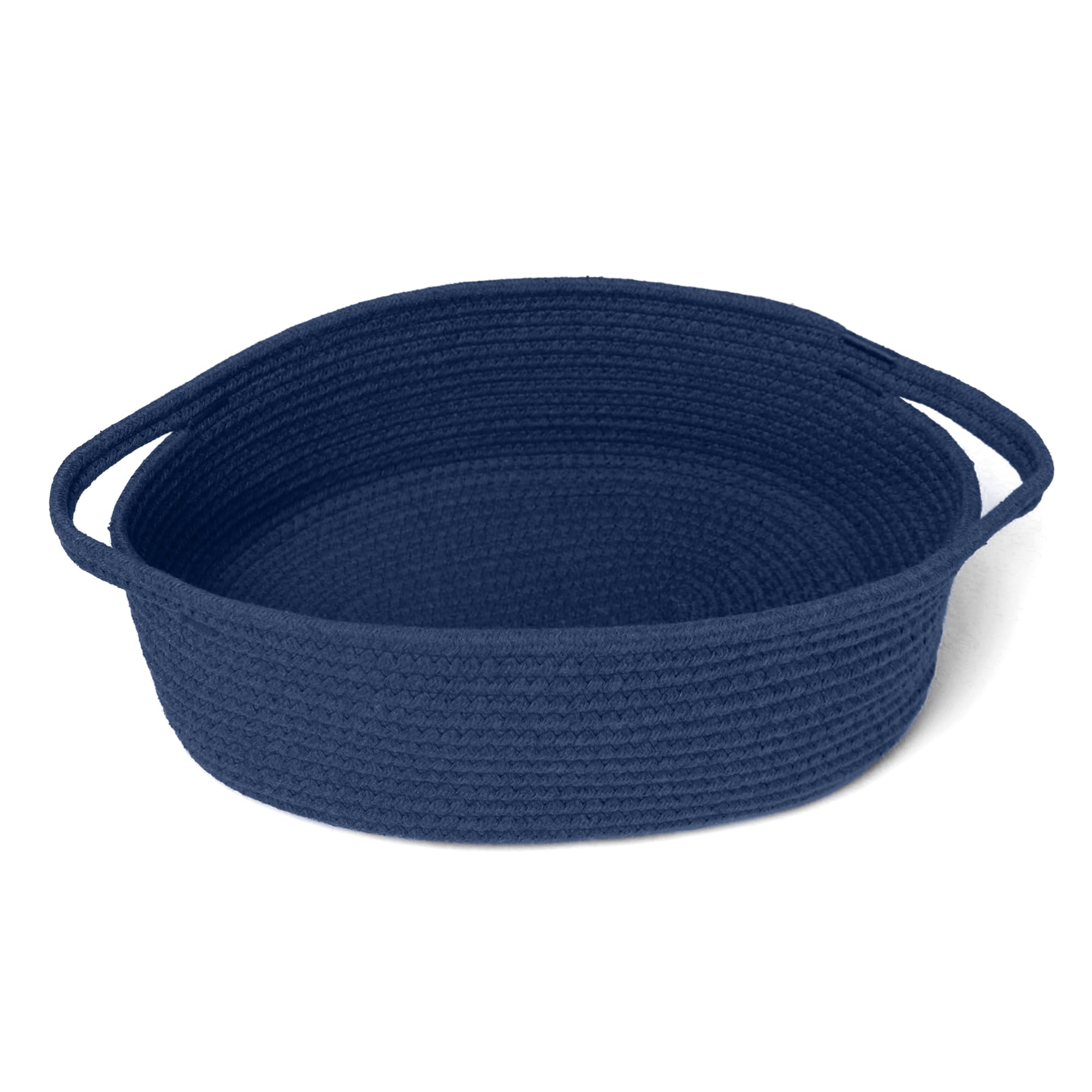 MEGASKET dark blue small woven basket 13x9x5 for stylish storage in any room.