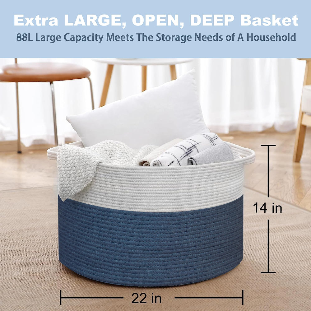 MEGASKET extra large rope basket close-up weave highlights durable cotton rope