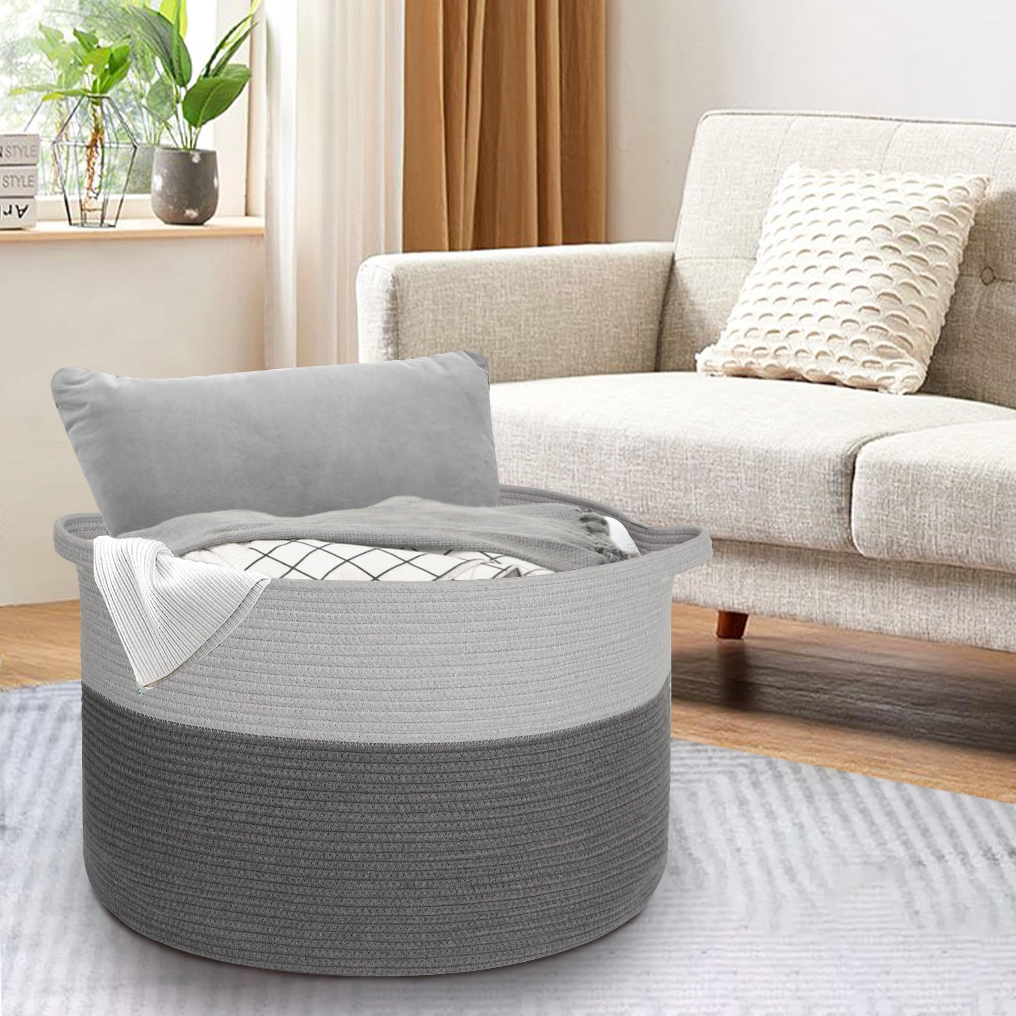MEGASKET XXXL rope basket nursery-bedding keeps essentials organized and accessible.
