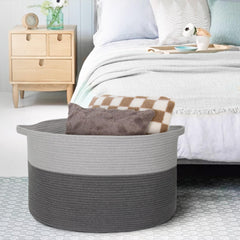 MEGASKET XXXL rope basket toy-organizer helps keep kids' rooms tidy.