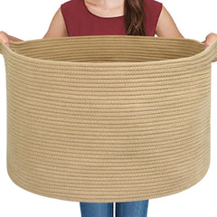 MEGASKET Extra Large Storage Basket in 22x22x14 for easy blanket and throw storage