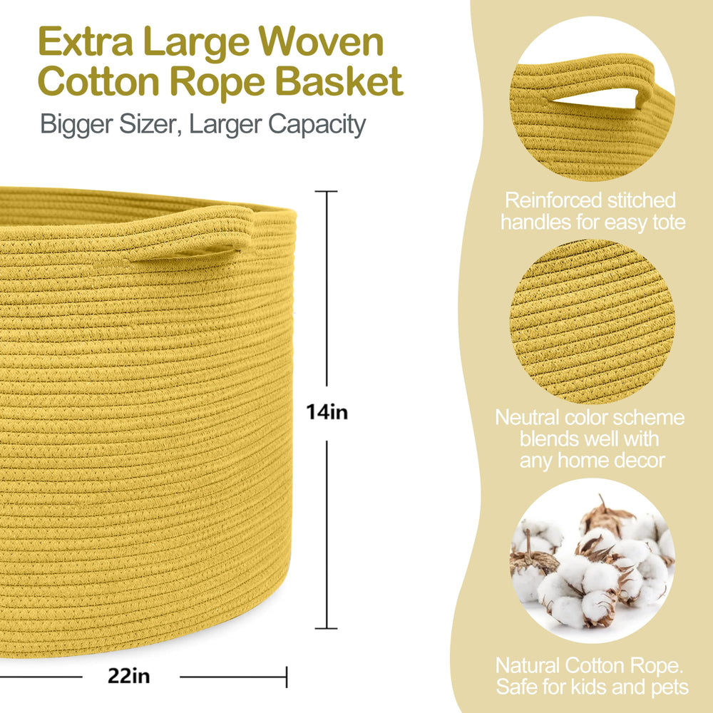 MEGASKET extra large yellow basket side handles simplify transport
