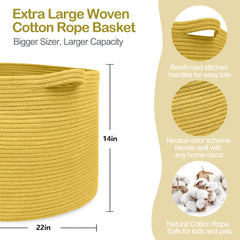 MEGASKET extra large yellow basket side handles simplify transport
