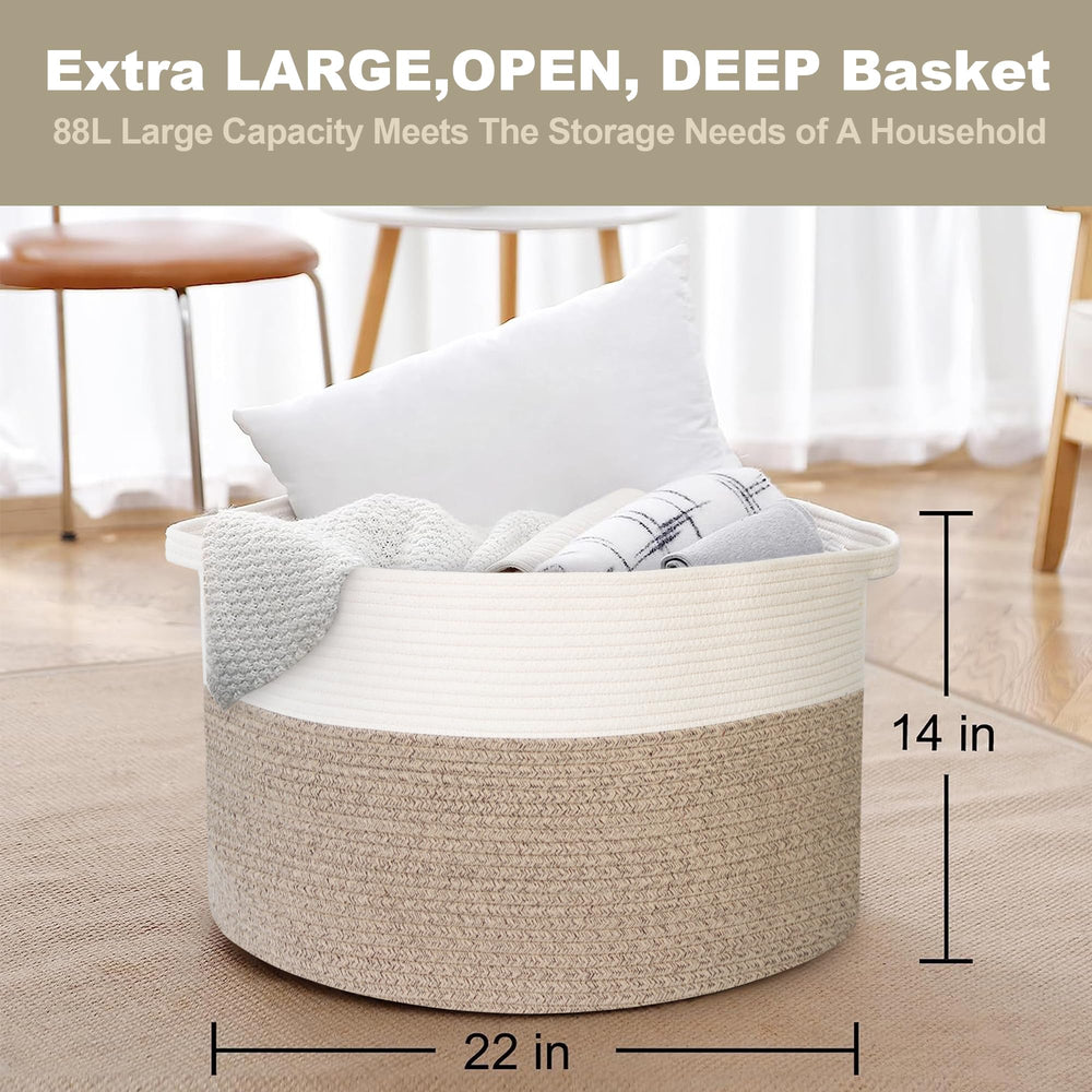MEGASKET rope laundry basket easy to move clothes