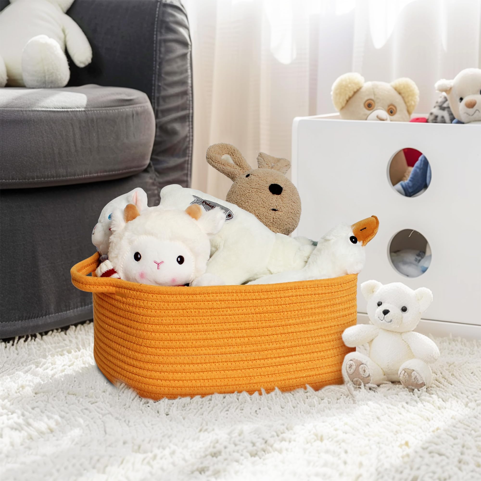 MEGASKET basket durability from cotton rope; safe for kids and pets.
