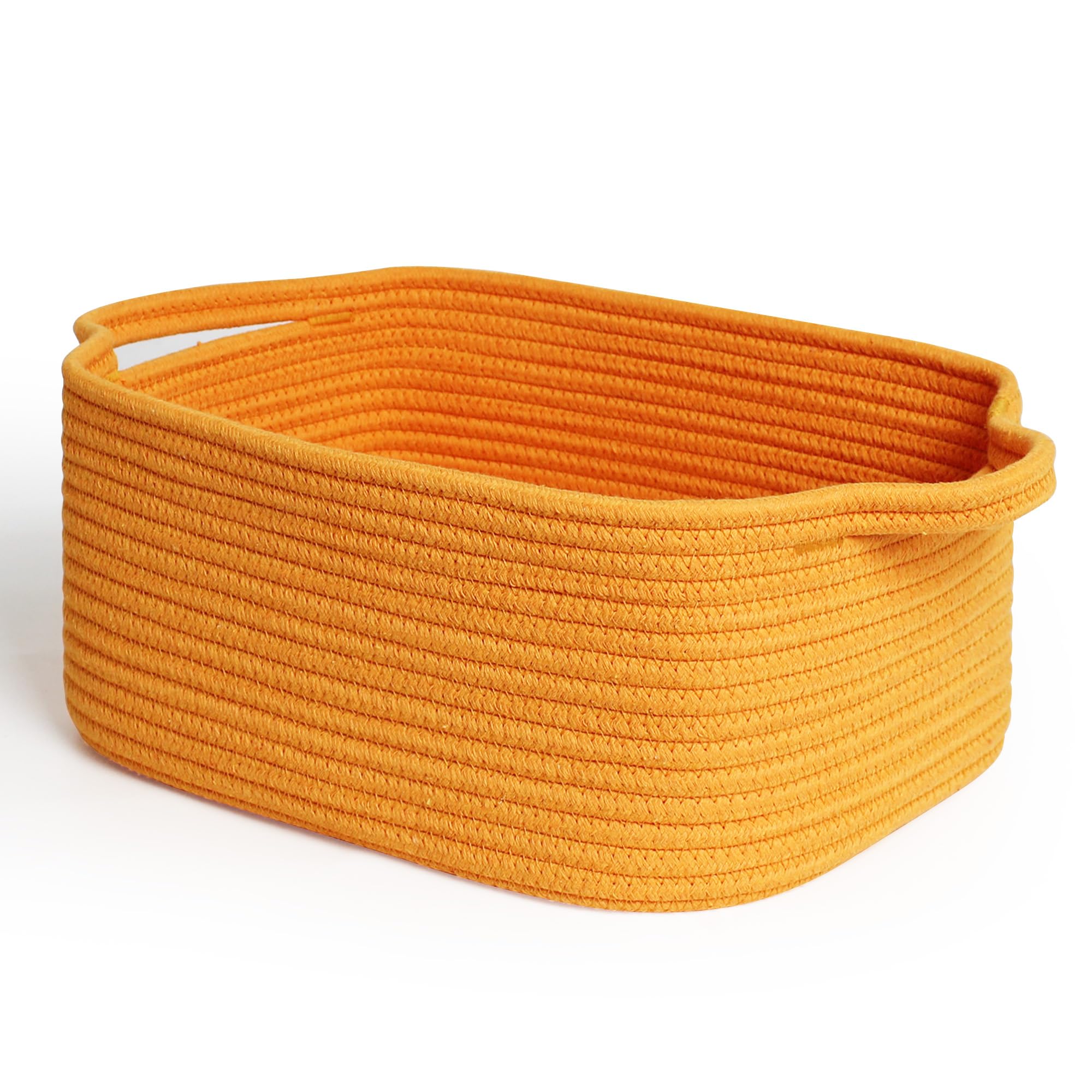 MEGASKET orange woven basket front view for stylish storage and gifting.