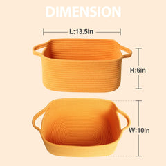 MEGASKET orange woven basket with side handles for easy transport.