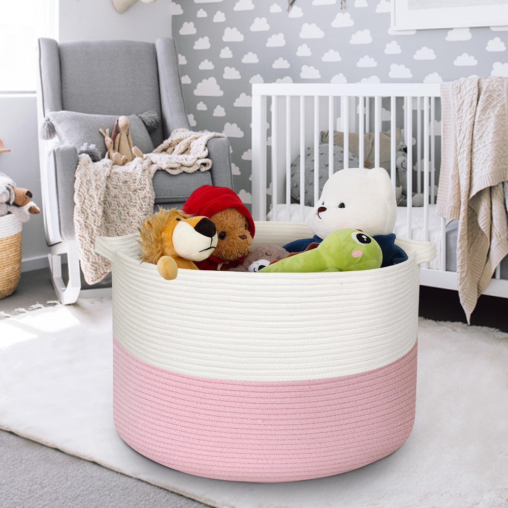 MEGASKET pink basket folds flat for easy travel and quick storage.