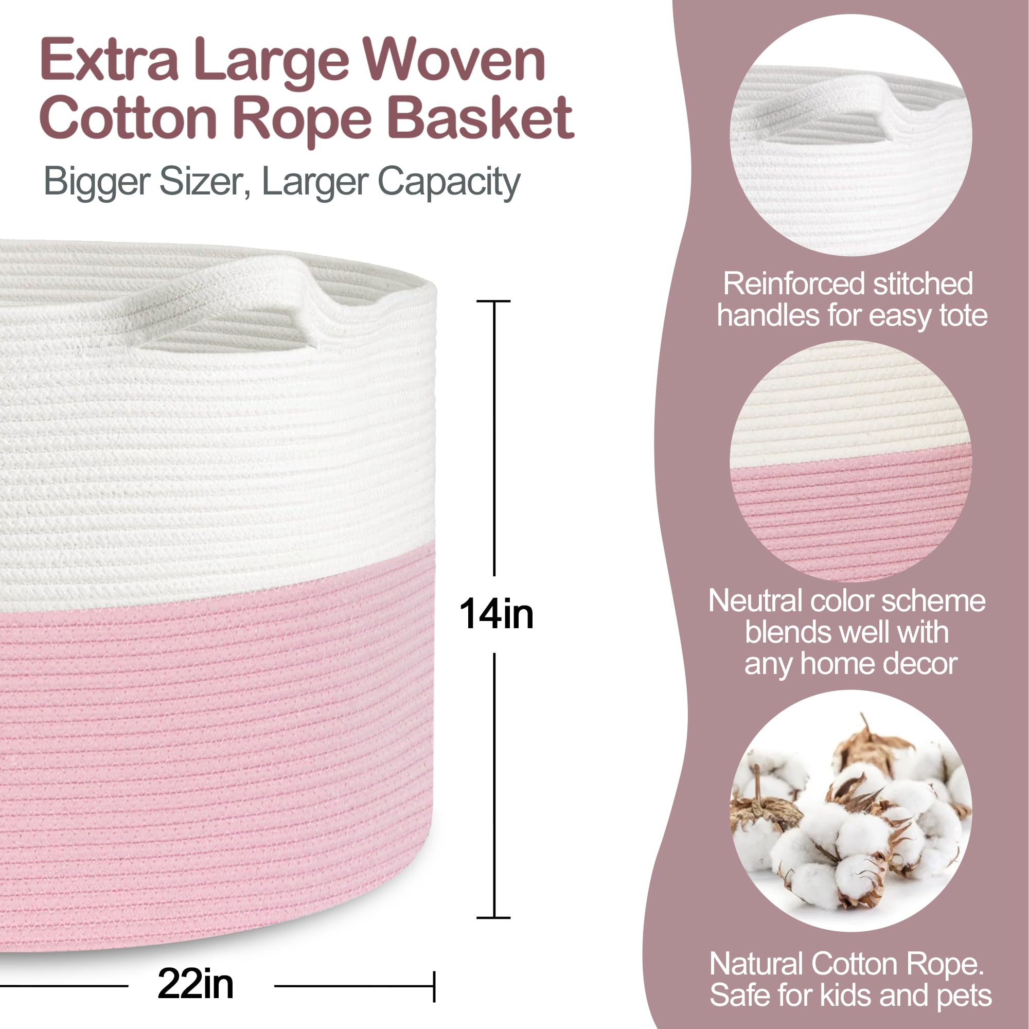 MEGASKET pink storage basket in living room blends decor and organization