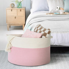 MEGASKET pink nursery decor basket complements decor while storing essentials