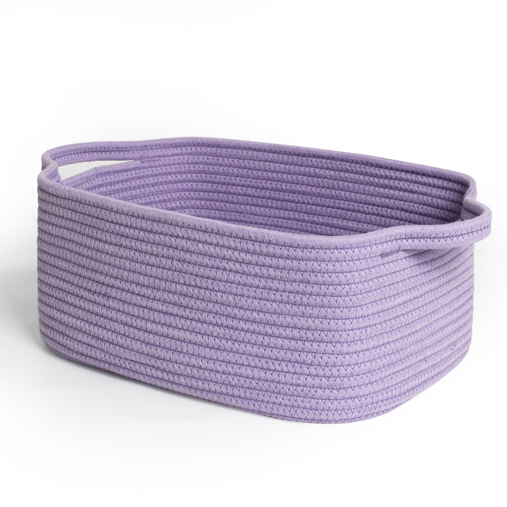 MEGASKET purple woven basket front view for stylish storage and organization.