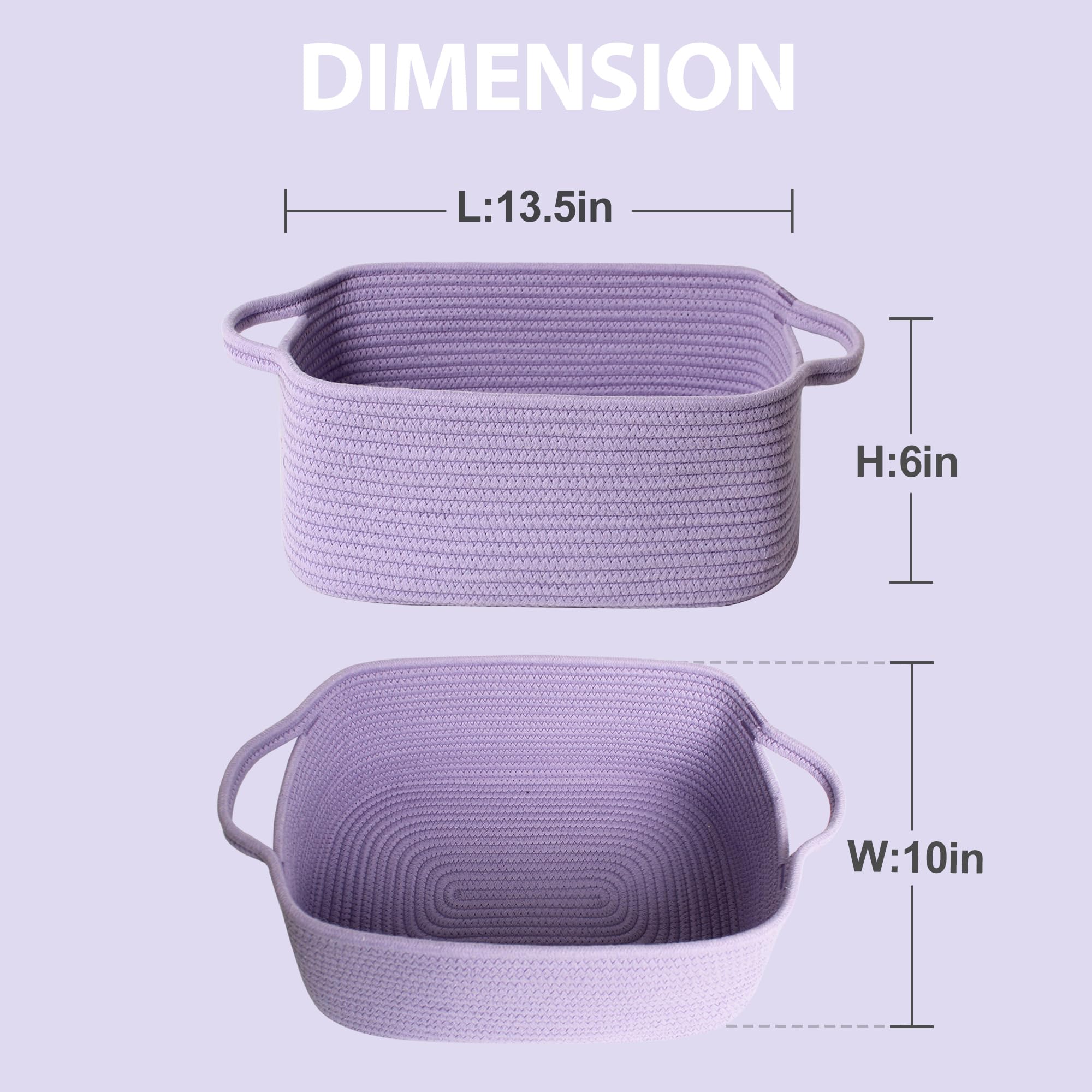 MEGASKET purple woven basket side handles for easy transport.