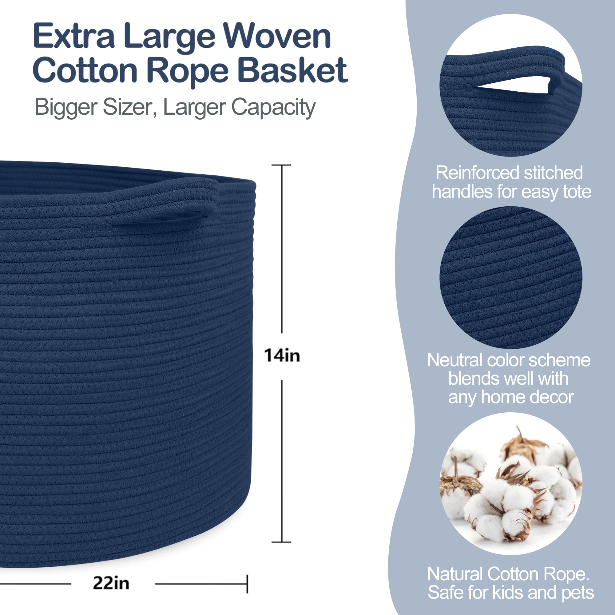 MEGASKET soft cotton rope basket showing gentle texture for toy storage