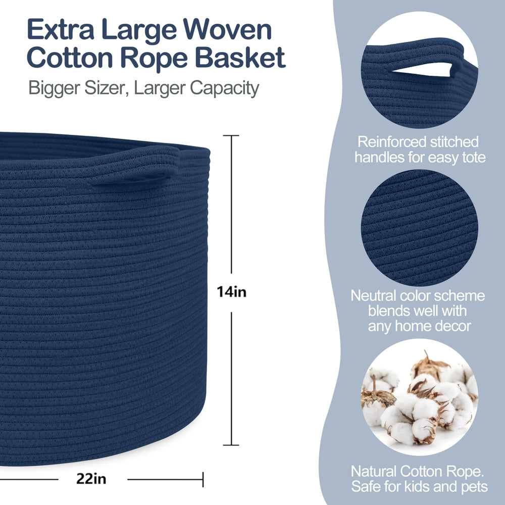 MEGASKET soft cotton rope basket showing gentle texture for toy storage