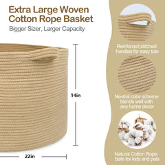 MEGASKET soft cotton rope basket highlighting plush texture ideal for toy organization
