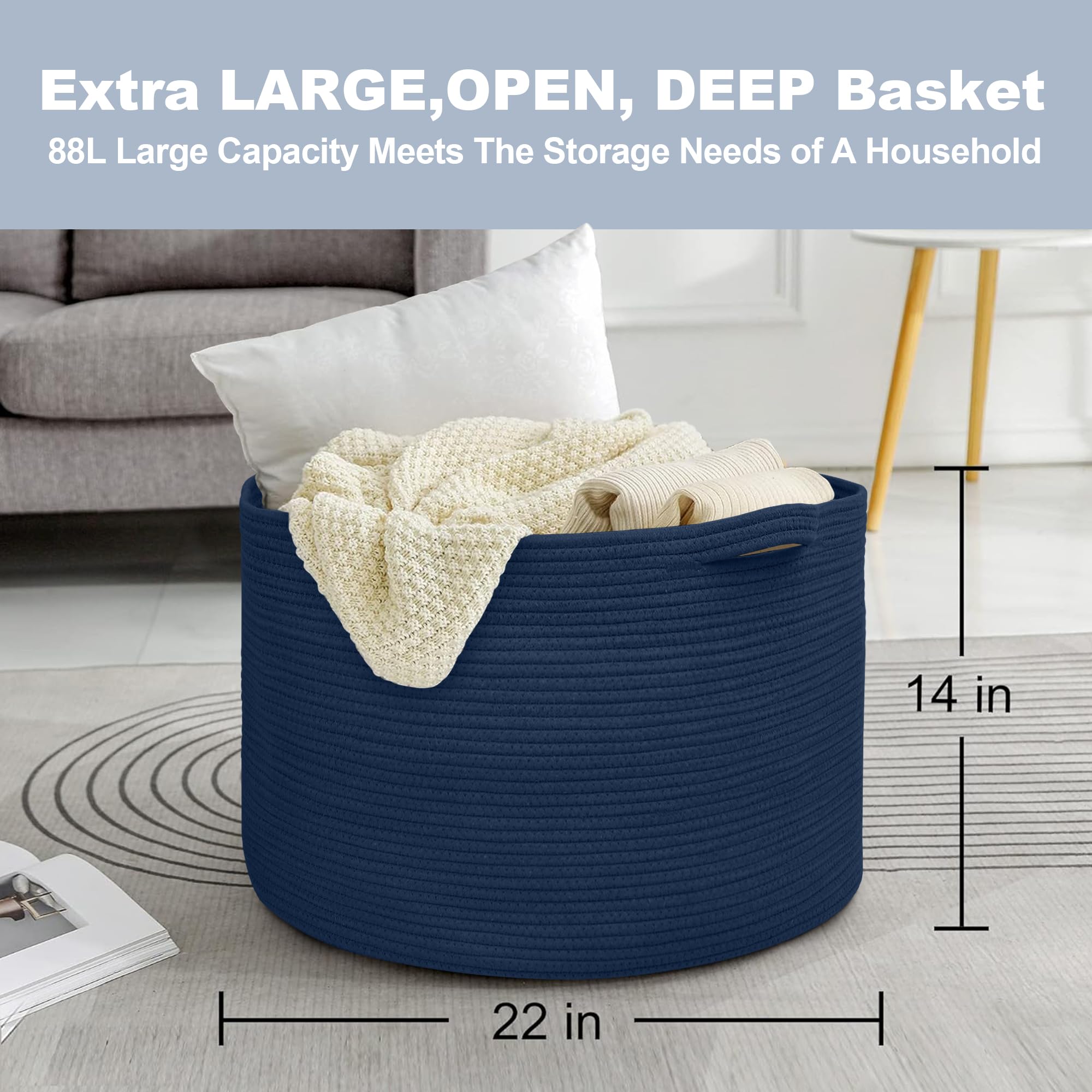 MEGASKET sturdy handled storage basket easy transport and laundry