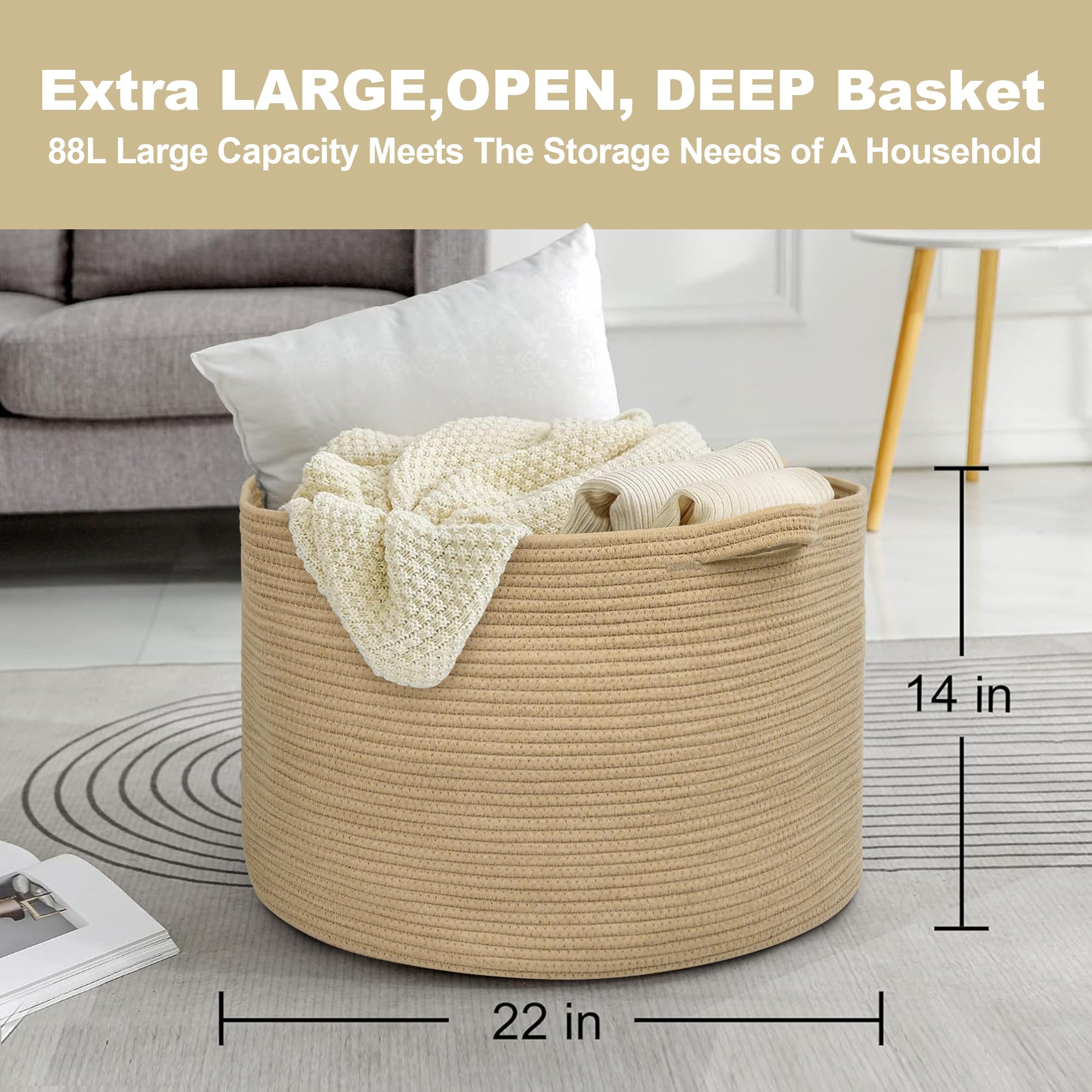 MEGASKET basket with sturdy handles for portable storage around home