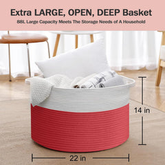 MEGASKET two tone red decor basket blending with modern and rustic spaces