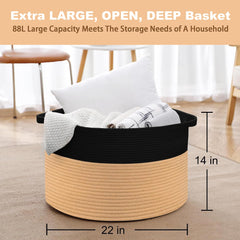 MEGASKET two-toned neutral color basket complements decor while organizing