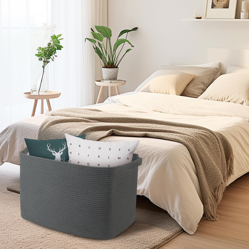 MEGASKET washable rectangle basket with built in handles for easy transport