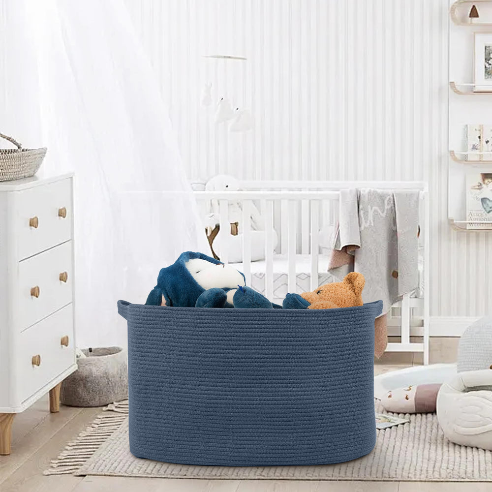 MEGASKET washable storage container with built-in handles for easy movement.