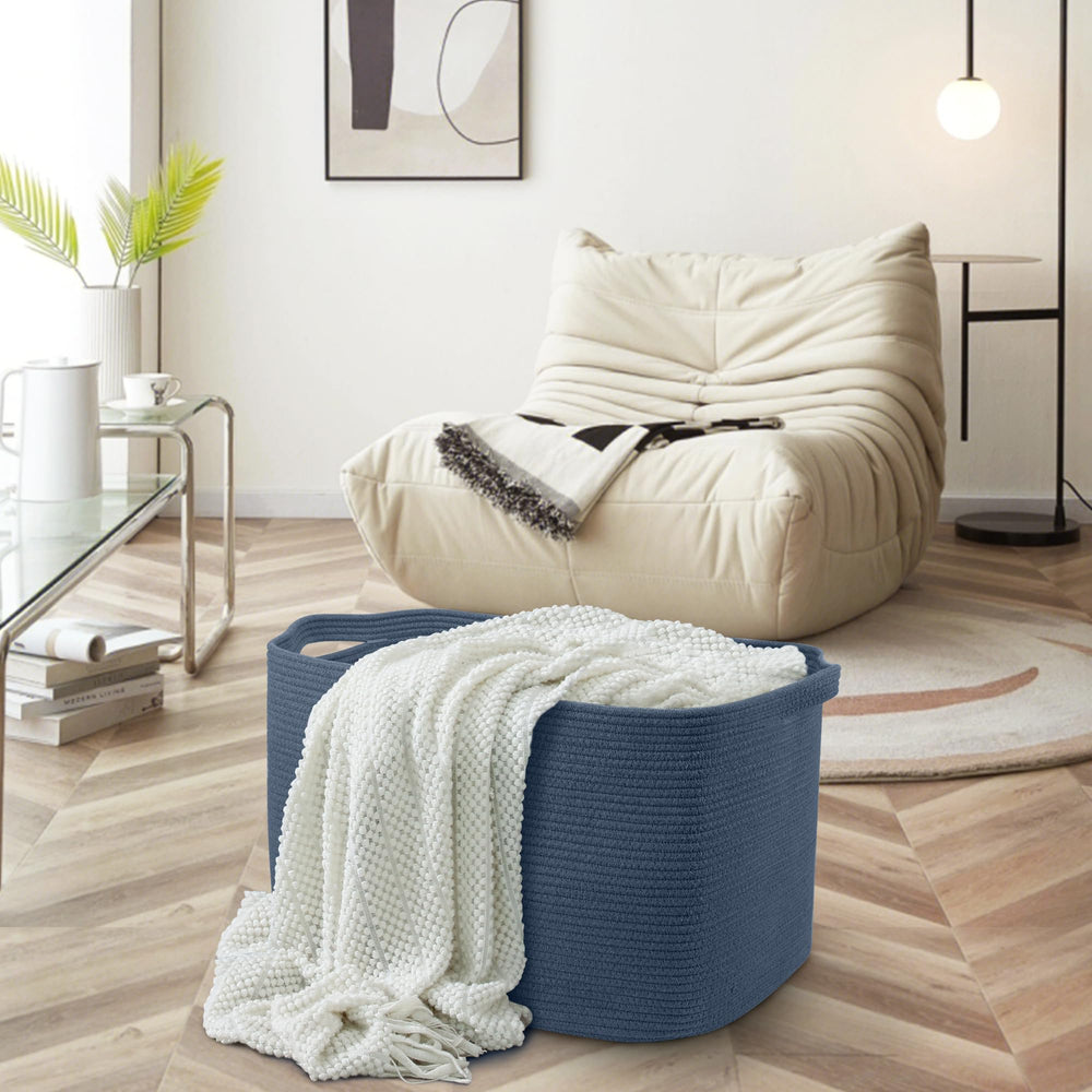 MEGASKET woven cotton rope texture shows durable, soft-touch material.