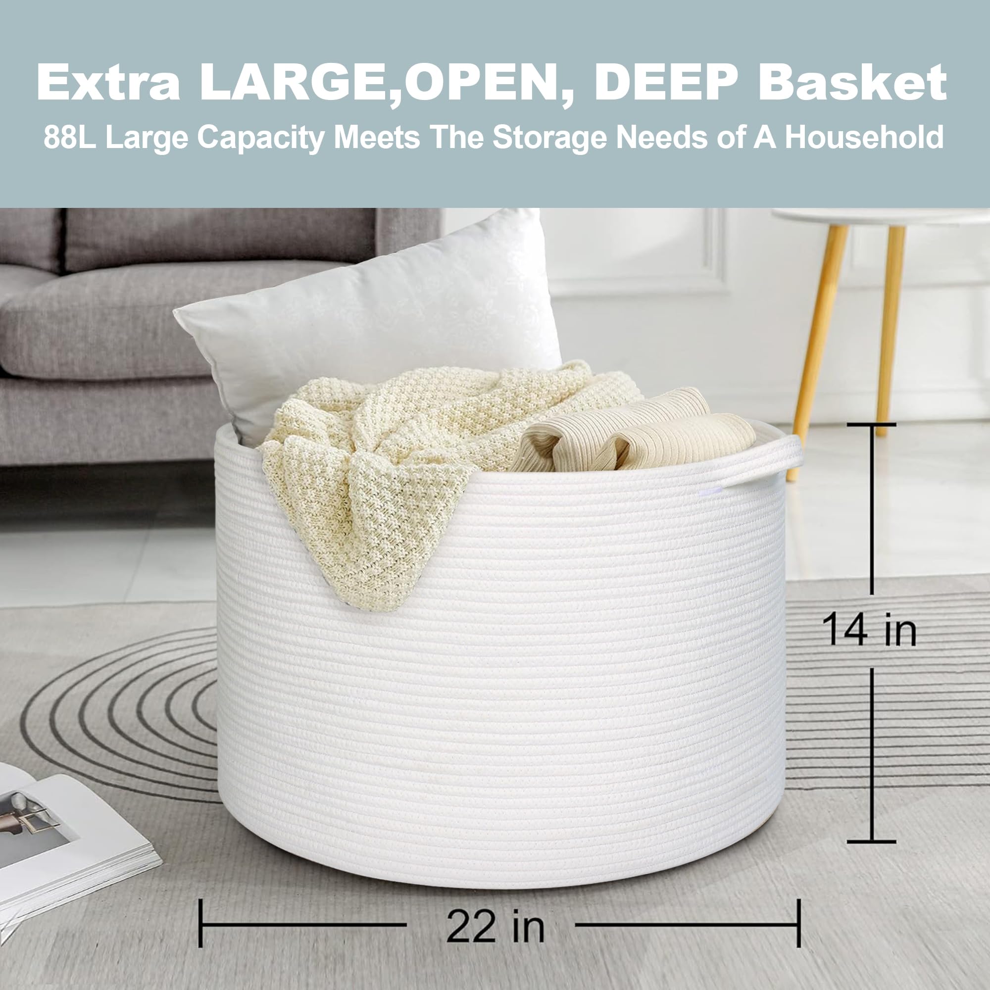 MEGASKET XL blanket storage in 22x22-14 capacity for throws