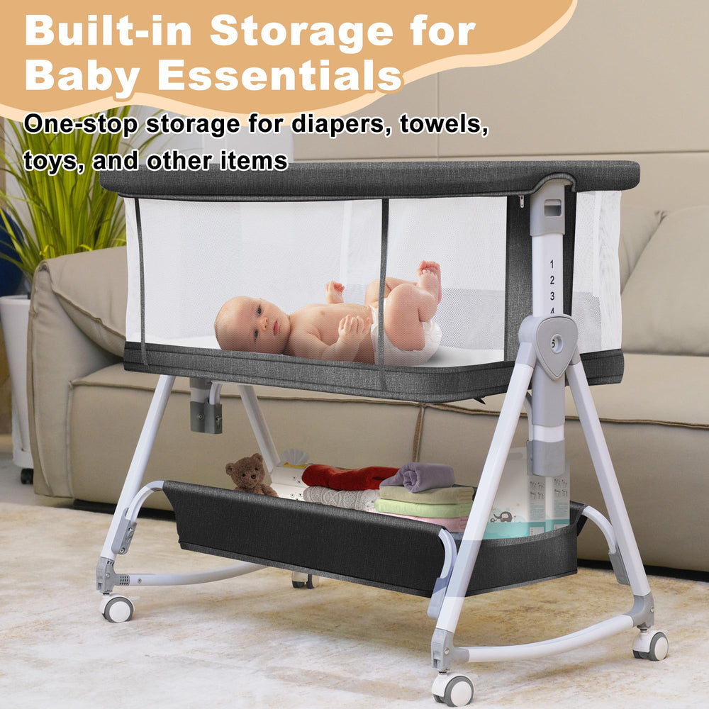 MEICHYUN 6-height adjustable frame fits bed height.