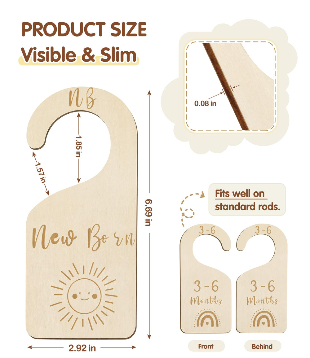 MEILIDY neutral dividers blend with nursery decor while organizing newborn outfits.