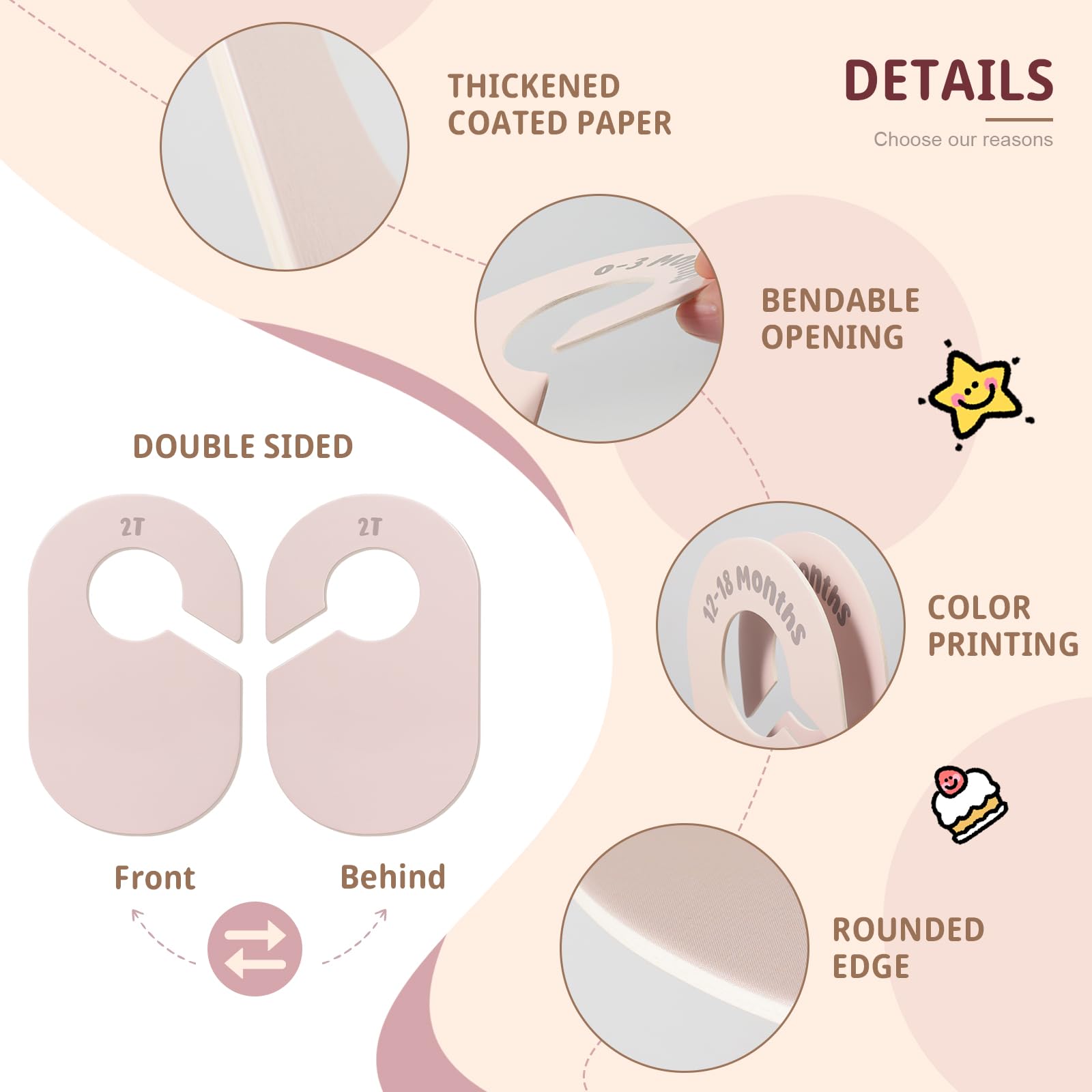Meilidy baby closet dividers double-sided prints aid fast size recognition.