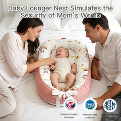 Meindoovm baby lounger adjustable buckle demonstrates growth-friendly fit.
