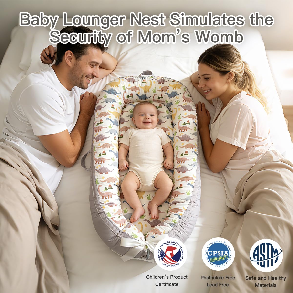 Meindoovm baby lounger adjustable buckle – grows with baby for supervised use.
