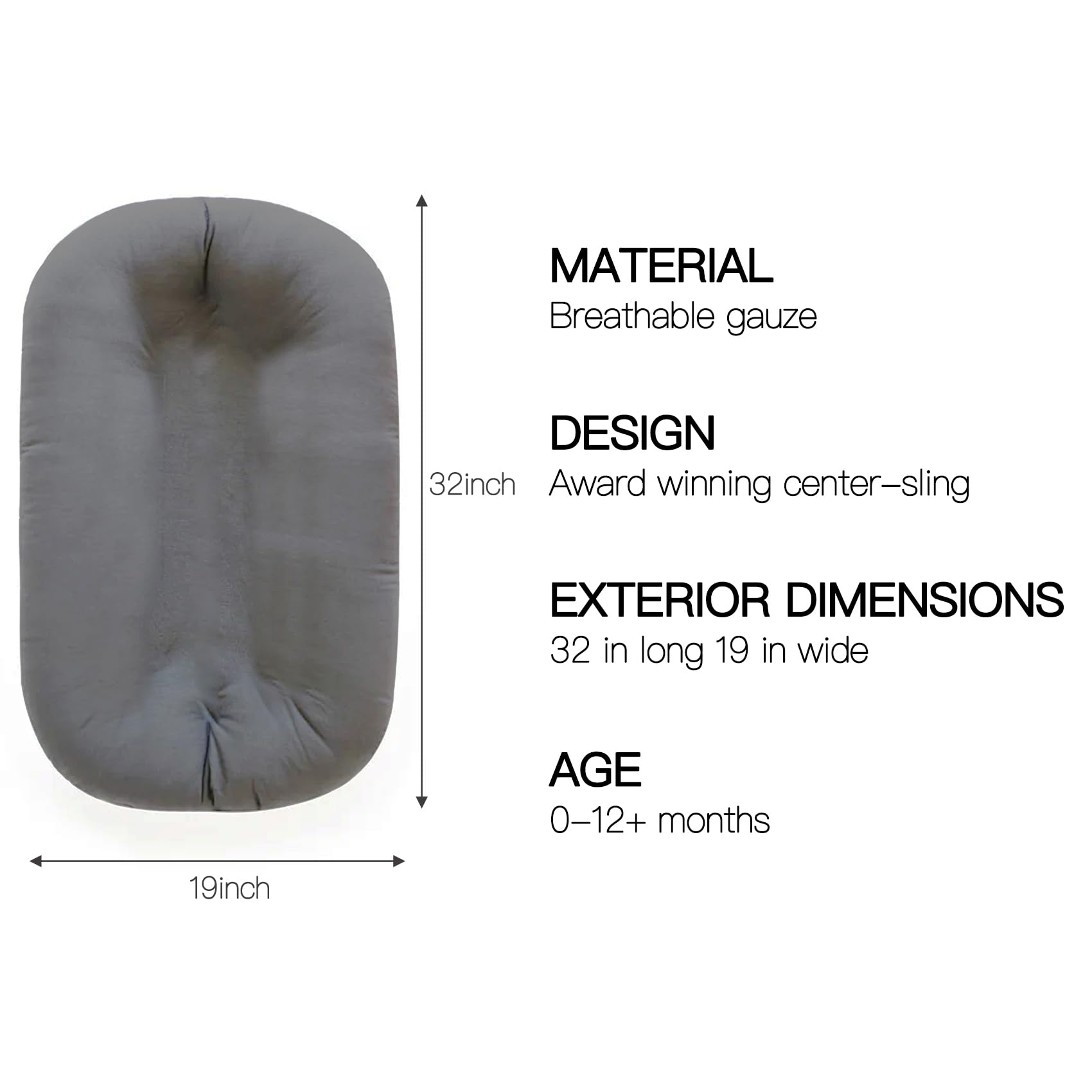 Meindoovm Baby Lounger breathable organic cotton fabric for gentle touch.