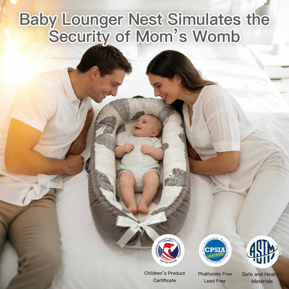 Meindoovm baby lounger portable with carry handles for on-the-go comfort.