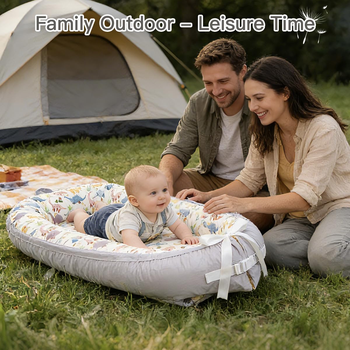 Meindoovm baby lounger cleanable cover – machine washable for quick cleanup.